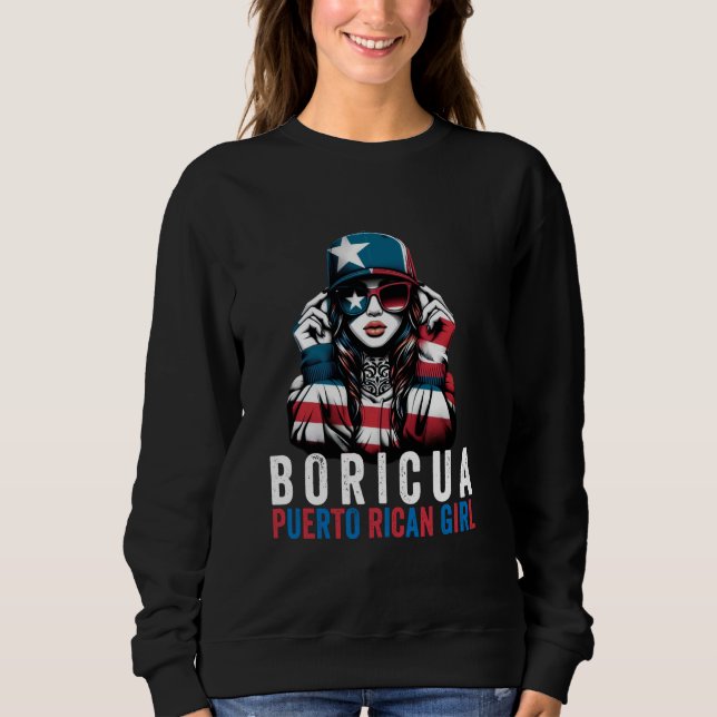 Camiseta Boricua Women Porto Rico Bandeira (Frente)