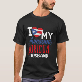 Camiseta Boriqua Porto-Riquenho Eu Amo Meu Incrível Marido