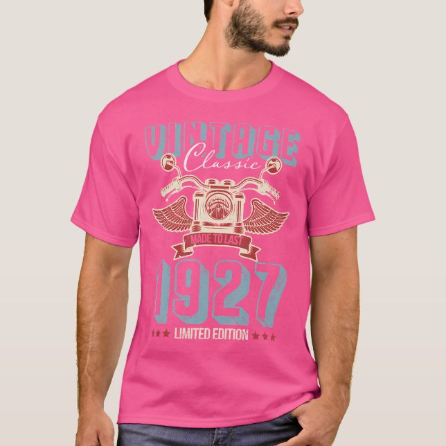 Camiseta Born 1927 94 Birthday Motorbike (Frente)