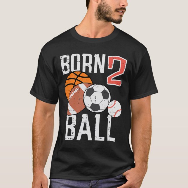 Camiseta Born Basketball Football 2nd Birthday Toddler Boy  (Frente)