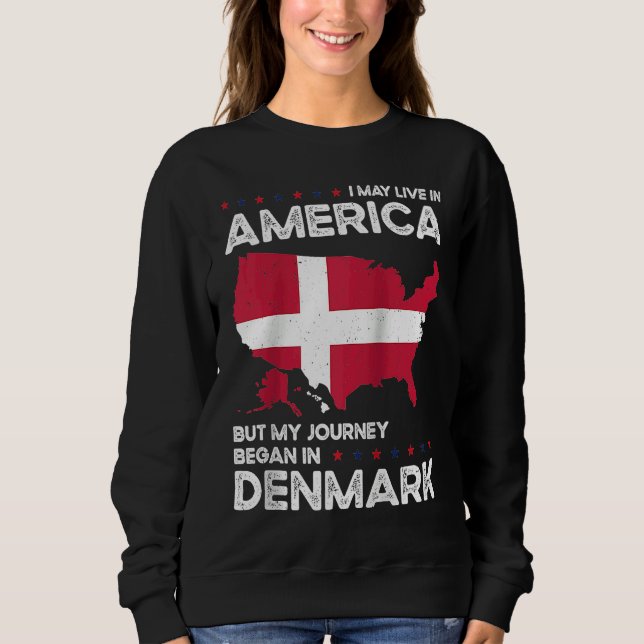 Camiseta Born Danish Denmark American USA Citizenship Ragla (Frente)