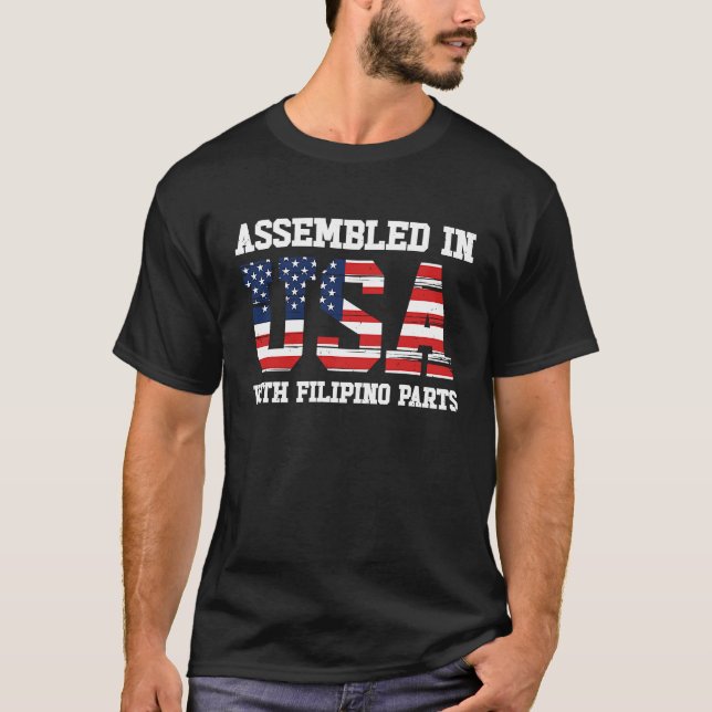 Camiseta Born Filipino Philippines American USA Citizenship (Frente)