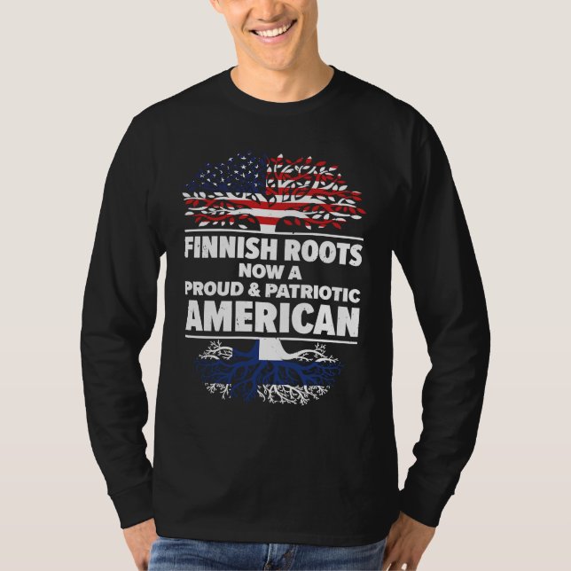 Camiseta Born Finnish Finland American USA Citizenship (Frente)