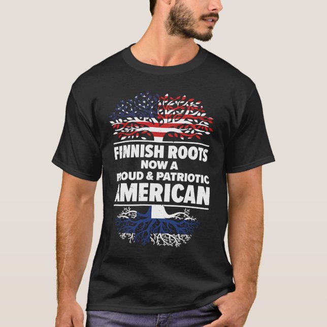 Camiseta Born Finnish Finland American USA Citizenship (Frente)