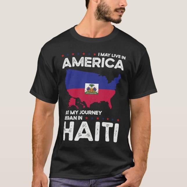 Camiseta Born Haitian Haiti American USA Citizenship (Frente)