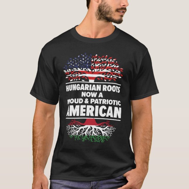 Camiseta Born Hungarian Hungary American USA Citizenship (Frente)