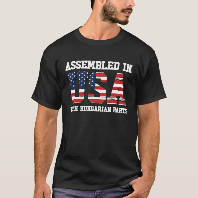 Camiseta Born Hungarian Hungary American USA Citizenship  1 (Frente)