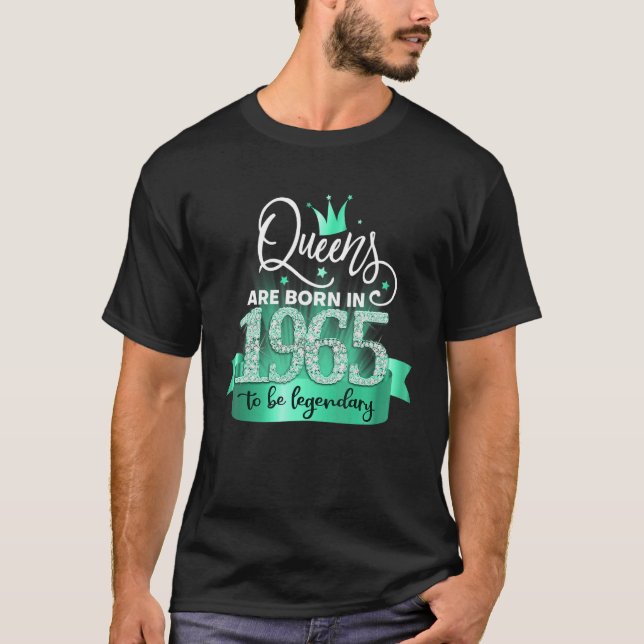 Camiseta Born in 1965 I Black Turquoise Party Outfit & Acce (Frente)