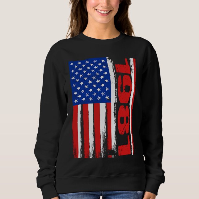 Camiseta Born in 1981 US Flag Patriotic Veterans Day 4th Of (Frente)