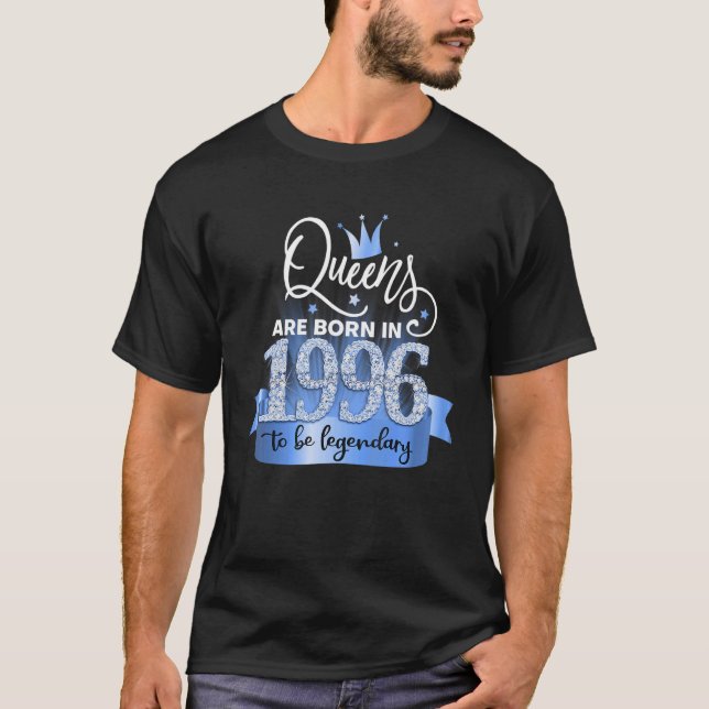 Camiseta Born in 1996 I Festive Black Blue Party Outfit & A (Frente)