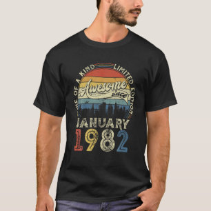 Camiseta Born In January 1982 40 Yrs Tee Vintage 40Th Birth