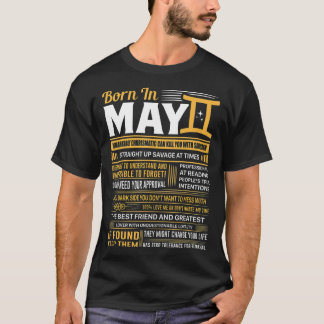 Camiseta Born In May Gemini Funny Birthday Gift