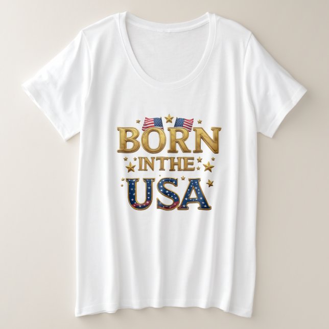 Camiseta BORN IN THE USA (Frente do Design)