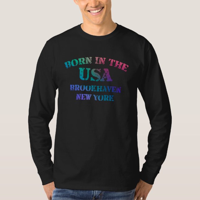 Camiseta Born in the USA Brookhaven New York hometown  1 (Frente)