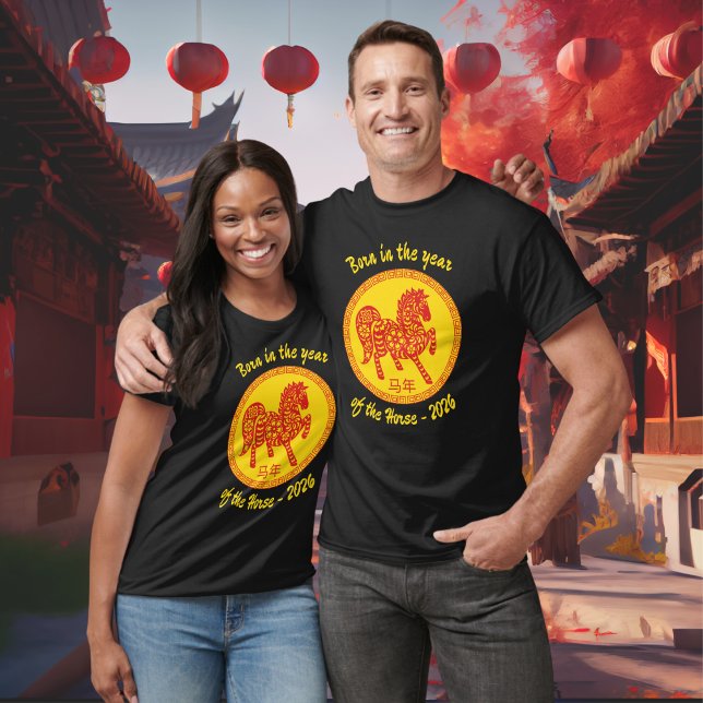 Camiseta Born in the year of the Horse Chinese New Year  (Criador carregado)
