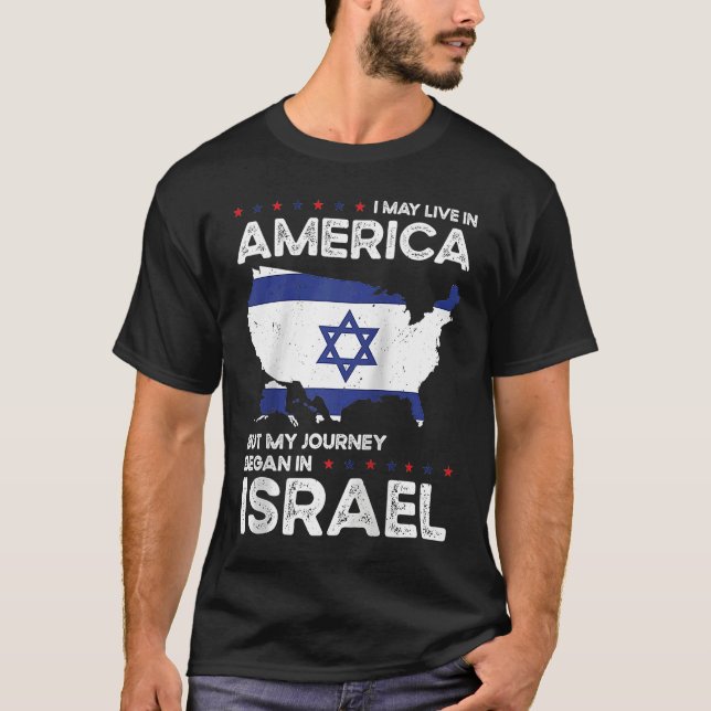 Camiseta Born Israeli Israel American USA Citizenship Ragla (Frente)