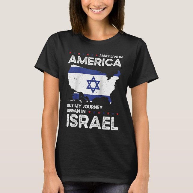 Camiseta Born Israeli Israel American USA Citizenship Ragla (Frente)