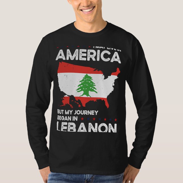 Camiseta Born Lebanese Lebanon American USA Citizenship  2 (Frente)