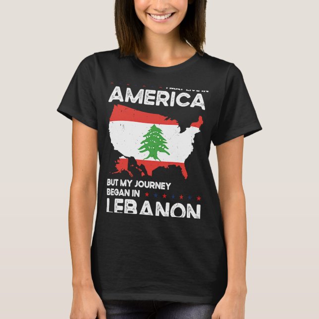 Camiseta Born Lebanese Lebanon American USA Citizenship  2 (Frente)
