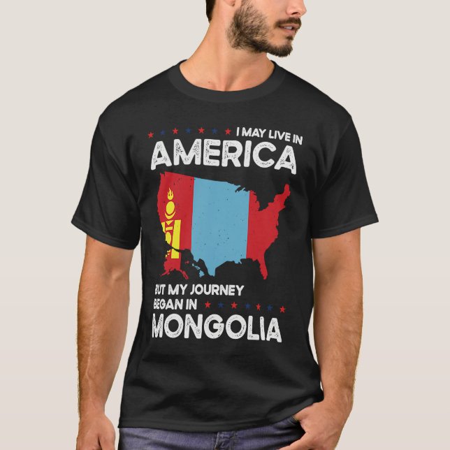 Camiseta Born Mongolian Mongolia American USA Citizenship   (Frente)