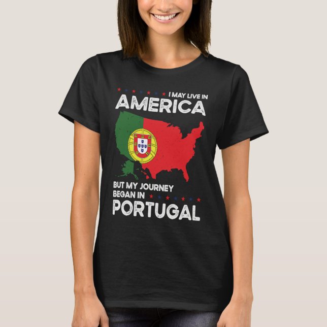 Camiseta Born Portuguese Portugal American USA Citizenship  (Frente)