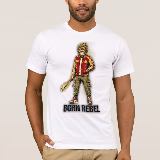 Camiseta Born Rebel Monkey Gunner (Frente)
