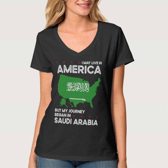 Camiseta Born Saudi Arabian Saudi Arabia American USA Citiz (Frente)