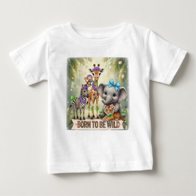 Camiseta Born to Be Wild - Jungle  babies - (Frente)