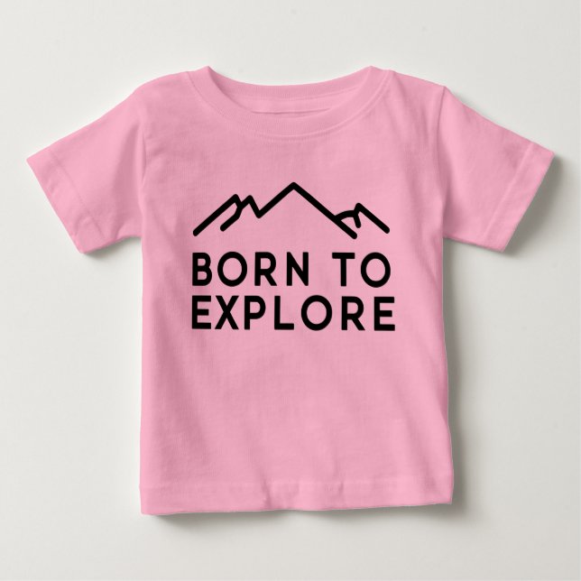 Camiseta Born To Explore Minimalist Mountain Outline (Frente)