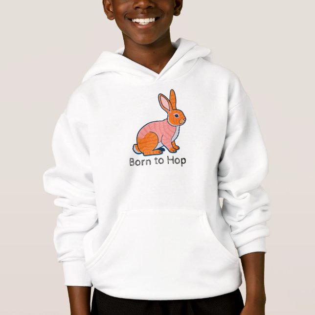 Camiseta Born to hop Rabbit Illustration  (Frente)