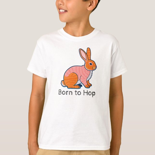 Camiseta Born to hop Rabbit Illustration  (Frente)