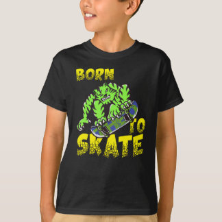 Camiseta BORN TO SKATE - Tiger Cat On Skateboard
