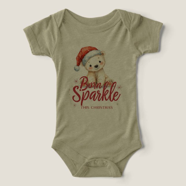 Camiseta Born to Sparkle This Christmas Baby Shirt | Cute  (Design frontal)