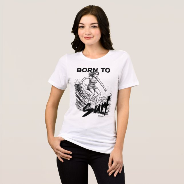 Camiseta Born To Surf (Frente Completa)