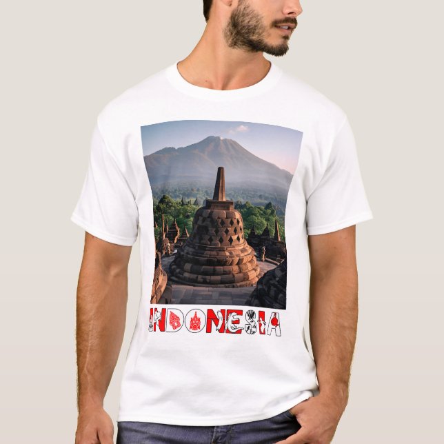 Camiseta Borobudur Temple - Indonésia Art (Frente)