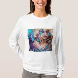 CAMISETA BORRACHA AZUL COM ESPUMA VERDE DOURADA