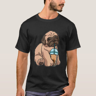 Camiseta Borracha De Bebendo De Pug Chá Animais Cuados Com 