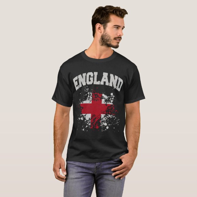 Camiseta Borrão da Bandeira da Inglaterra (Frente Completa)