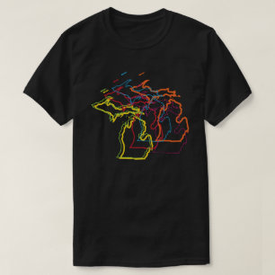 Camiseta borrão do orgulho de michigan