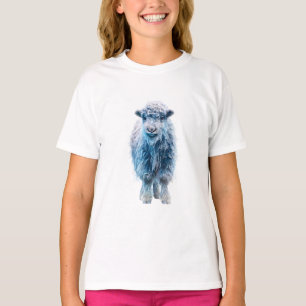 Camiseta Borrego Lanoso Gélido Azul Cabrito Ovelha Crianças