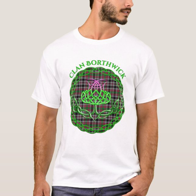 Camiseta Borthwick Scottish Tartan Celtic Thistle (Frente)