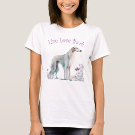 Camiseta Borzoi Dog Mãe Floral