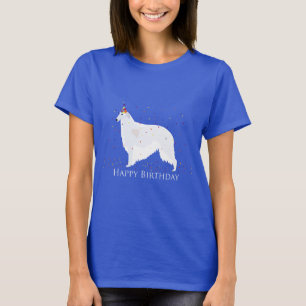 Camiseta Borzoi Happy Birthday Design