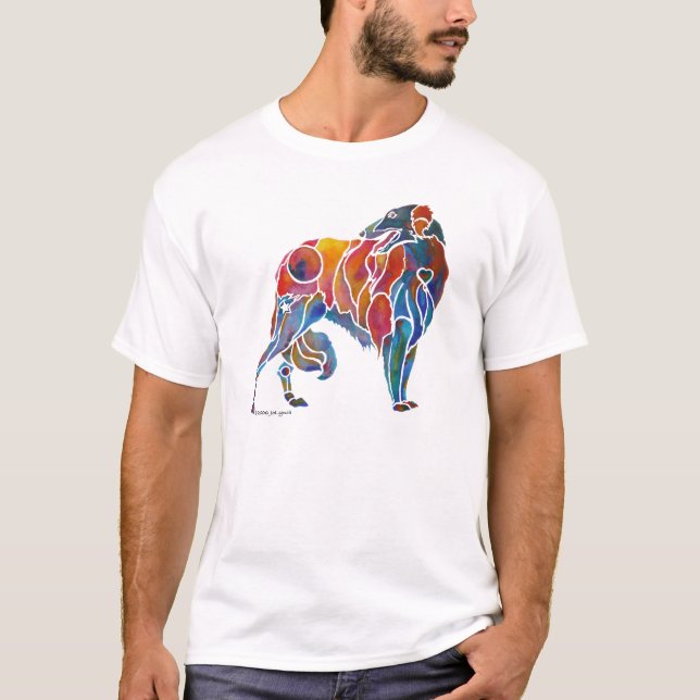Camiseta Borzoi lunático (Frente)