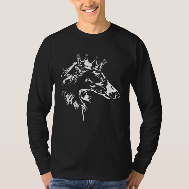 Camiseta Borzoi with crown dog greyhound dog mom (Frente)