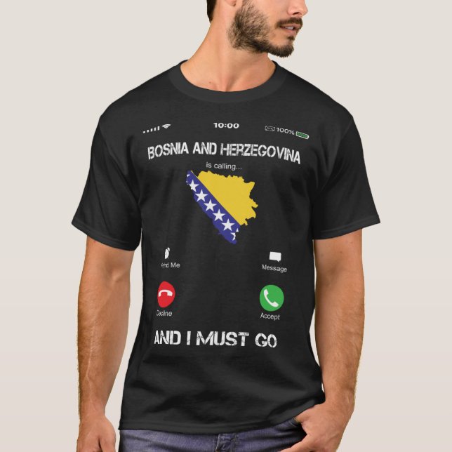 Camiseta Bosnia and Herzegovina are calling and I must go (Frente)