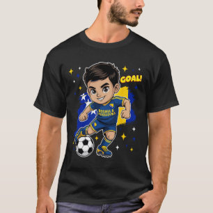 Camiseta Bósnia-Herzegovina Garoto Objetivo Desenho Bandeir
