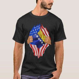 Camiseta Bósnia Roots USA Flag Patriotic Bosnian Heritage P