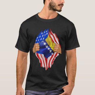 Camiseta Bósnia Roots USA Flag Patriotic Bosnian Heritage P