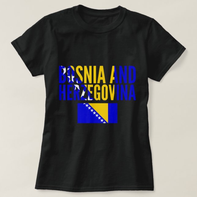Camiseta Bosnian Gift - Bosnia and Herzegovina Country Flag (Frente do Design)